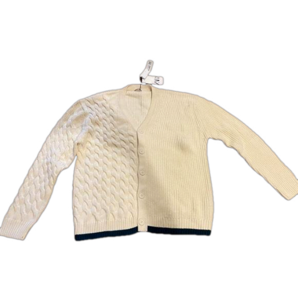🆕 Zara Cable knit fisherman’s Cardigan Sweater Cream Size Large Brand New